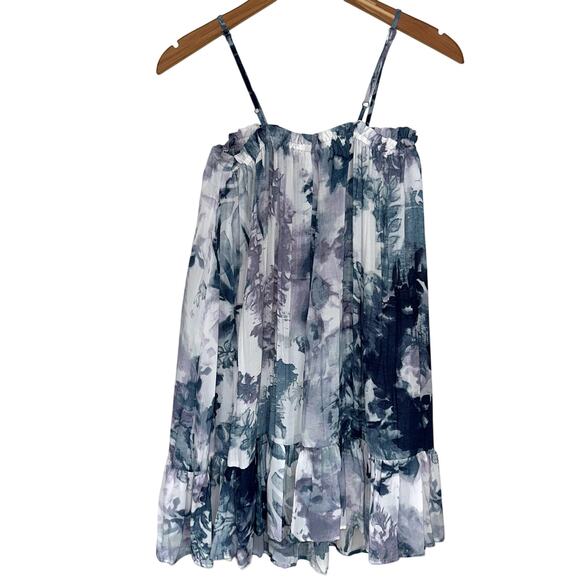 Stile Benetton Watercolor Floral Relaxed Ruffle Mini Dress Size XS - Picture 5 of 11